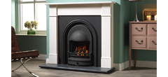 comtemporary cast iron fireplace gas Chilton mantelpiece