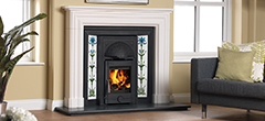 traditional cast iron fireplace stove inset multifuel Kensington Mantel