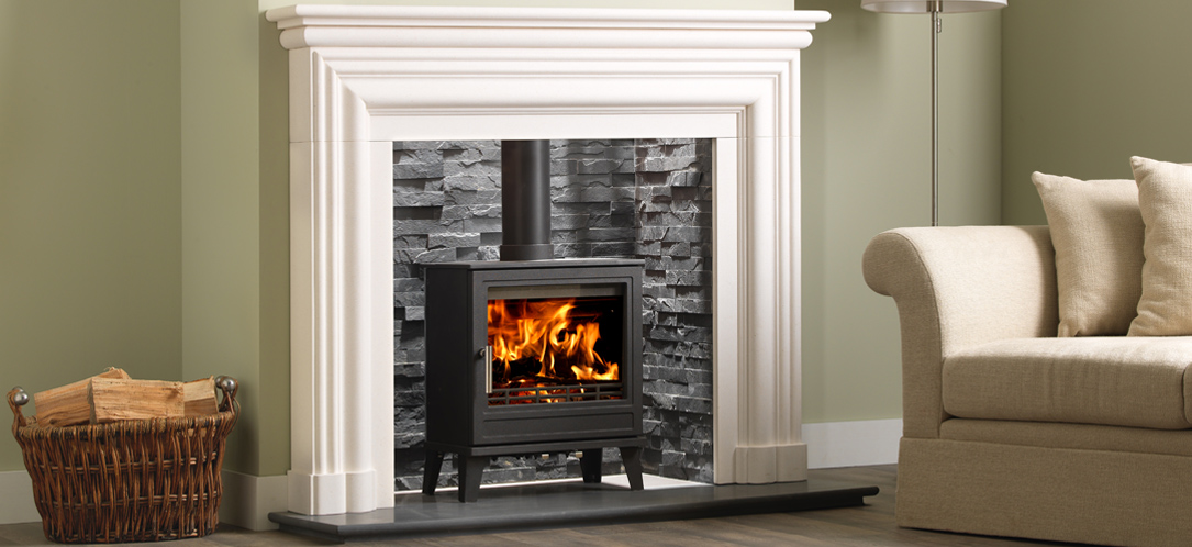 multifuel 8kw cast iron stove hexham mantelpiece