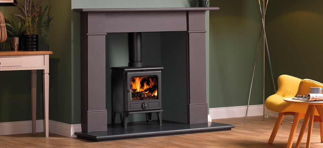 cast iron multifuel 5kw stove Flat Victorian mantelpiece