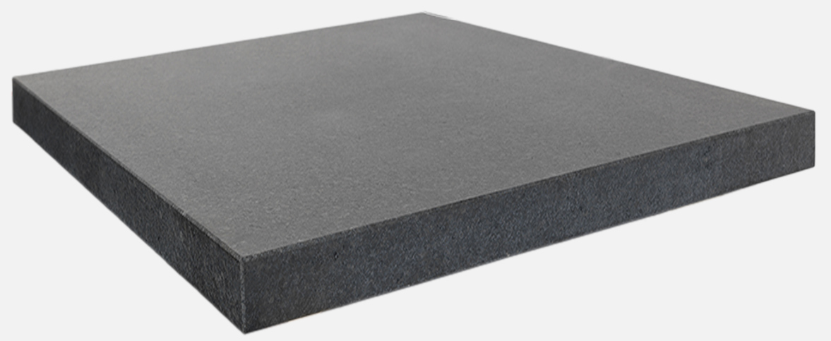 polished granite hearth honed