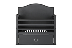 pendle black with back plate fire basket