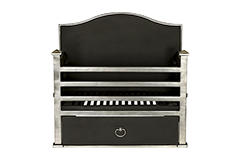 pendle polished with back plate fire basket 