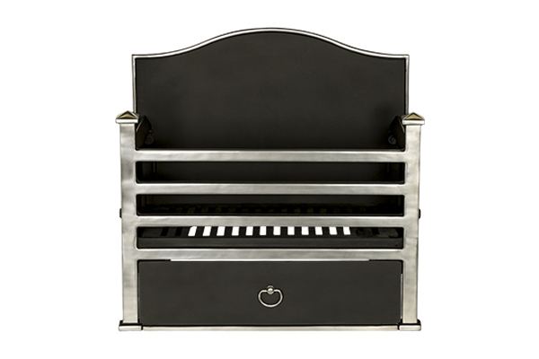 pendle polished with back plate fire basket