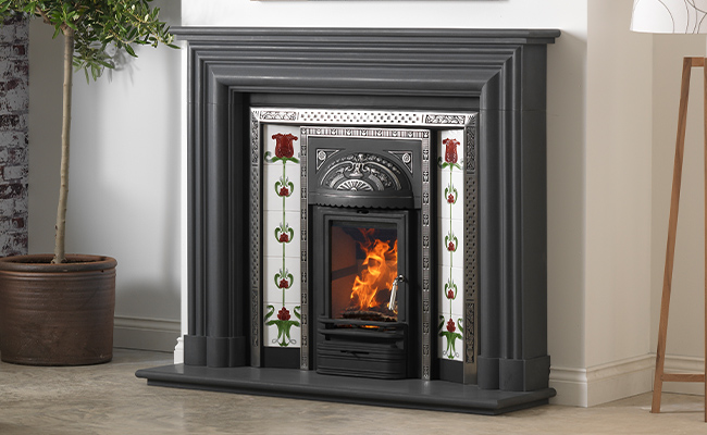 solid fuel honed granite hearths