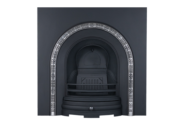 decorative arch polished traditional cast iron fire